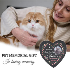 Cowcute Personalized Dog Memorial Stone, Customized Dog Memorial Gifts for Loss of Dog, Custom Pet Memorial Stone for Dog Mom Cat Owner, Garden Pet Grave Markers Headstone, Heart Shaped