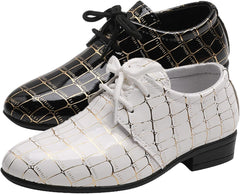 Boys Pointed Toe Dress Shoes Boy’s Dress Oxford Formal Shoes Toddler Lace Up Loafer Wedding Shoes Leather Shoes