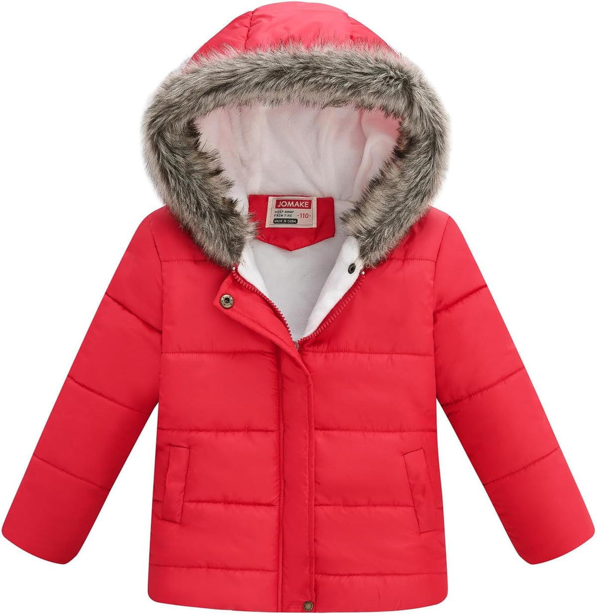Kids Fleece Winter Jacket Oversized Classic Sleeves Solid Parkas Zip Up Casual Loose Boy and Girl Clothes 5-10 Years