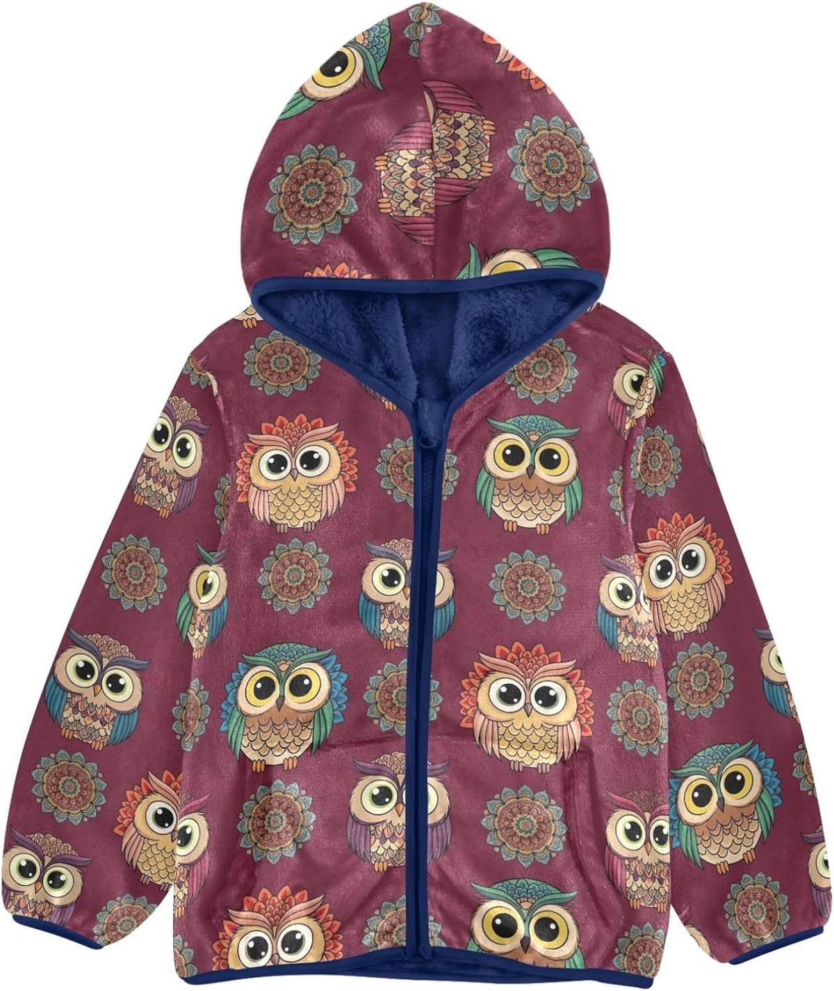 CHIFIGNO Boho Owls Toddler Snow Jacket Soft Winter Jacket for Boy 3T