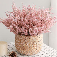 Artificial Fake Flowers, Artificial Plant, Artificial Flower No-Watering 7 Forked Flower Arrangement Decorative Fake Lavender Holiday Supplies Beige