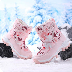 Winter Boots for Boy Girl Faux Fur Booties Mid Calf Kids Snow Shoes Warm Rain Boots for Infant Toddler Walking Shoe