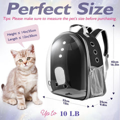 Pawaboo Cat Carrier Backpack, Pet Carrier Backpack for Kitties Small Dogs Puppies, Breathable Cat Bag Carrier, Small Dog Travel Backpack Carrier for Kitten Puppy Bunny - Black (up to 22lbs)
