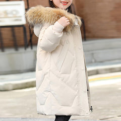 Girls Winter Thick Hooded Puffer Coats Jackets Hooded Warm Lined Puffer Outerwear Windproof Down Snowsuit Clothes