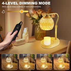 Candle Warmer Lamp, Dimmable Electric Wax Melter Lamp with Timer, Adjustable Height Fragrance Warmer Lamp, Decorative Wax Warmer Ambience Light for Bedroom Birthday Party Home Decor Gifts (Gold)