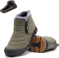 Snow Boots Mens Waterproof Winter Boots, Winter Shoes Men, Fur Lined Warm Slip Ankle Boots Zipper Closure Slip on Outdoor Boot Comfortable Walking Shoes
