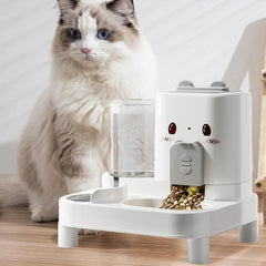 Automatic Cat Feeder – 2-in-1 Dog Food and Water Dispenser | Detachable Pet Bowl for Puppies, Kittens, Rabbits, Indoor Feeding, Outdoor Travel, Vacation Care, Hydration & Home Use