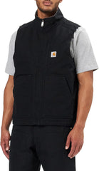 Carhartt Men's 104277 Washed Duck Mock Neck Vest - Sherpa Lined