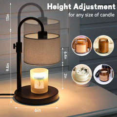 Candle Warmer Lamp with Timer, Dimmable Candle Wax Warmer Candle Lamp with 2 Bulbs, House Warming Gifts Brithday Gifts for Women Bedroom Home Decor (Linen-Upgraded)