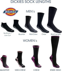 Dickies Men's Dri-tech Moisture Control Mid-Crew Comfort Length Socks, Available in M-XL (6, 12 Pairs)