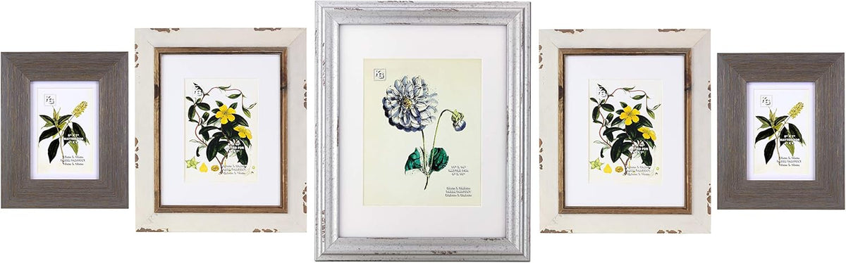 Kiera Grace KG Raymond Photo Frame – Distressed Grey and White Wooden-Finish, 5" x 7" for 4" x 6", Set of 3, Gray (PH40170-0INT)