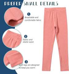 12 Pack Girls Leggings Multipack Pants for Kids Soft Comfortable Leggings High Waisted Kids Yoga Pants