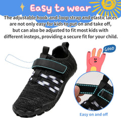 Kids Barefoot Shoes Boys Girls Footwear Toddler Shoes Wide Toe Box Hiking Flexible Zero Drop Sole Minimalist Sneakers Lightweight Breathable Slip On Running Tennis for Indoor Outdoor Little Big Kid