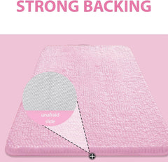 Bathroom Rugs 24x16, Extra Soft Absorbent Chenille Bath Rugs, Rubber Backing Quick Dry, Machine Washable Bath Mats for Bathroom Floor, Tub and Shower, Home Decor Accessories, Gray