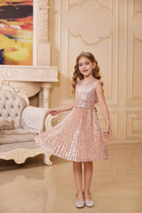 GRACE KARIN Girls Sequin Dress Sleeveless Prom Party Formal Graduations Fancy Tween Girls Dresses Size 5-12