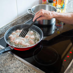11 Inch Silicone Flexible Cooking Fork, Heat Resistant Nonstick Blending Fork, Dishwasher Safe, Kitchen Stir Mix Mash (Blue)