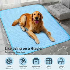Chillywoof Dog Cat Cooling Mat, Breathable Washable Summer Cool Pad for Pets, Non-Slip Cooling Dog Bed, Indoor Outdoor Pet Sleeping Mats, Coolings Mat for Dogs and Cats(Brown,XS-15.7x11.8in)
