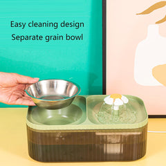 Cat Water Fountain, Cat Water Fountain Automatic Water Bowl Feeding & Watering Pet Water Dispenser Dog Drinking Fountain Waterer for Cat Dog