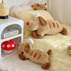 Dog Toast Baguette Plush Pillow,Dog Stuffed Animal in Toast Bread Shape,Food Plush Pillow,Home Decoration Christmas Birthday Gift for Kids Boys Girls (11 inch)