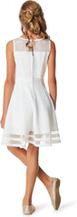 Calvin Klein Girls' Sleeveless Party Dress, Fit and Flare Silhouette, Round Neckline & Back Zip Closure