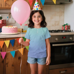 Girls Short Sleeve T-Shirt with Button Summer Breathable Waffle Casual Loose Fit Basic Tees for 2-16 Years