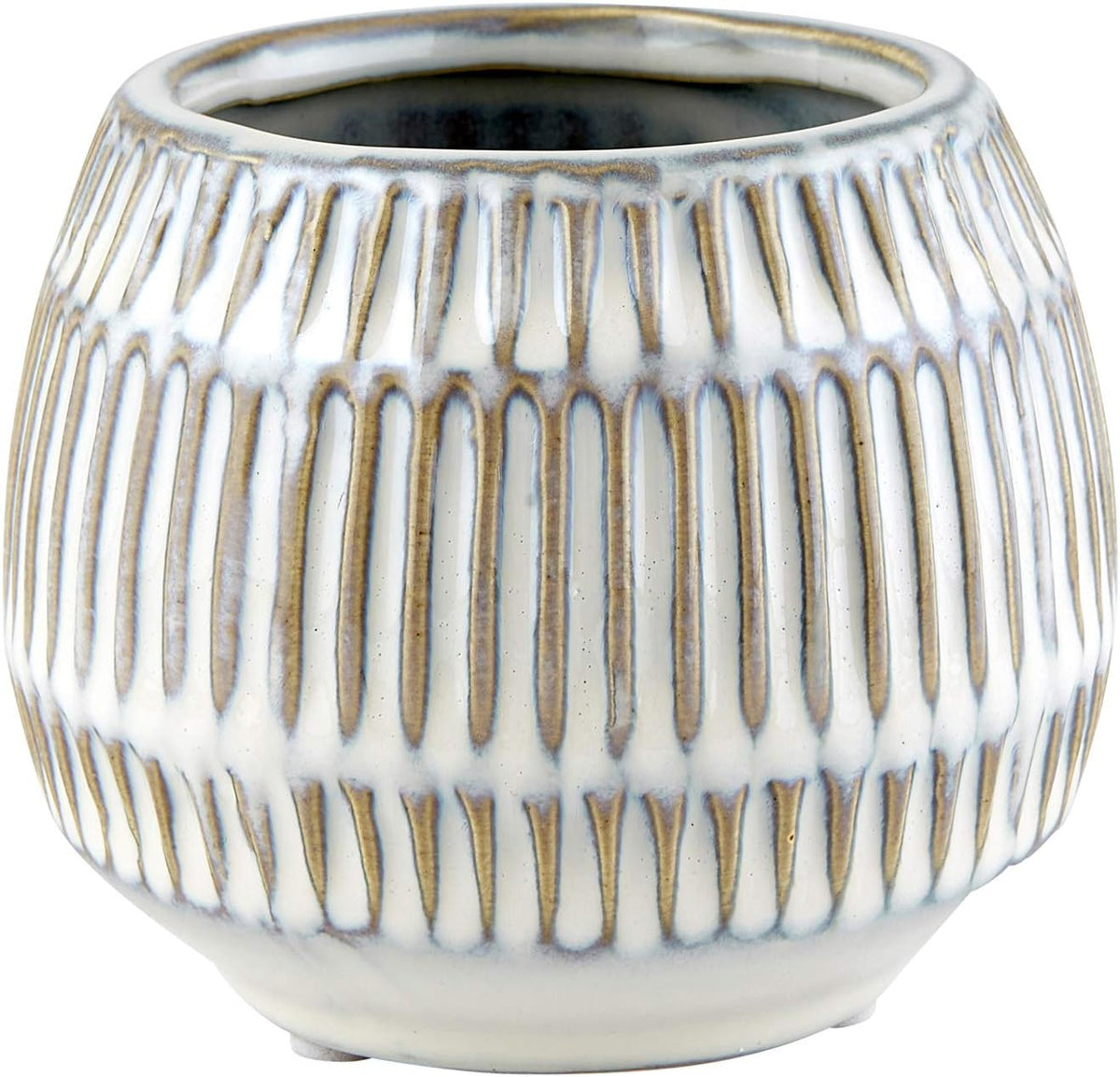 Creative Brands 47th & Main Round Planter, Small, Cream