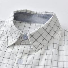 Boys Toddler Button Down Shirt Long Sleeve Plaid Flannel Collared Shirts for Kids Baby, Casual Tops Spring Fall Outfit