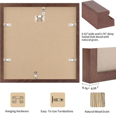 8"x10" Oak Wood Picture Frame - 8x10 Photo Frame, 8x10 Picture Frame Wood, Natural Solid Wooden Picture Frames for Wall Art Photo and Prints(1 Pack, Beige)