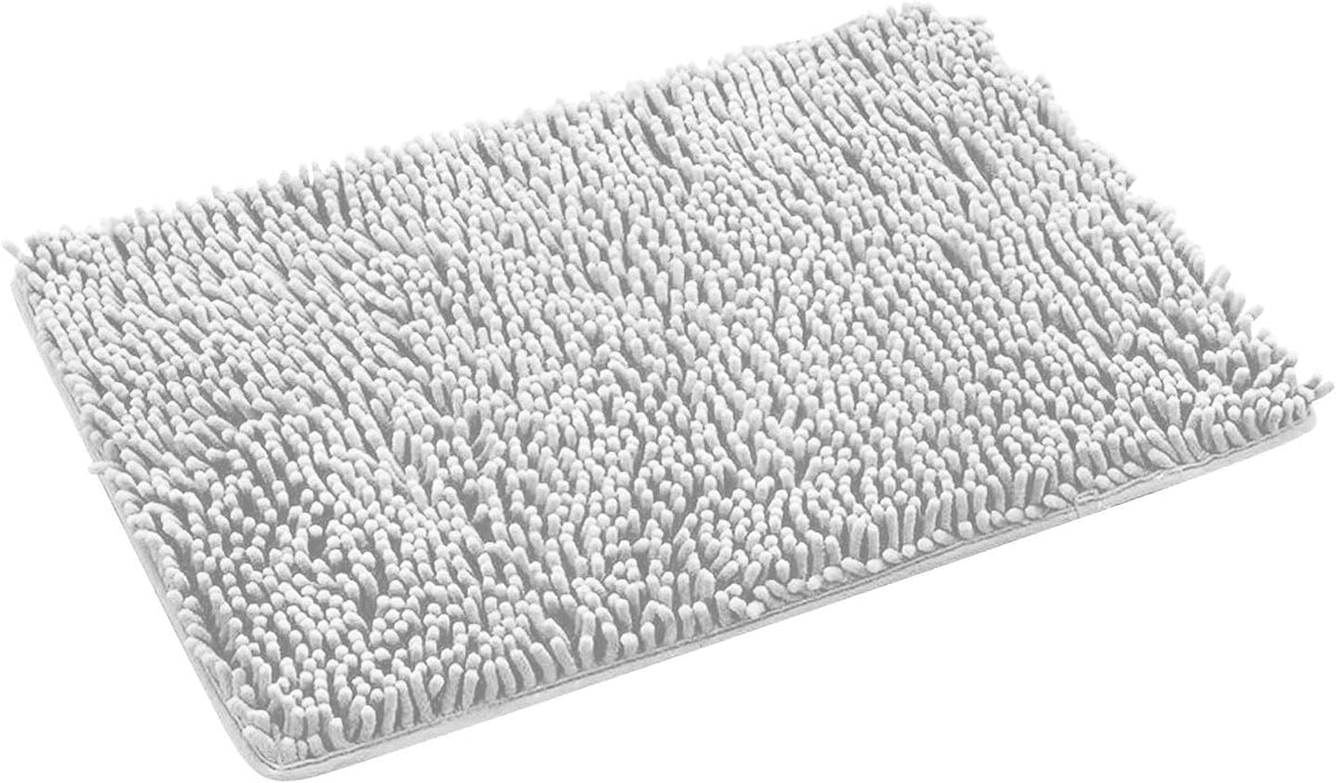 Bathroom Rugs 2024 New 27" X 18" Shaggy Microfiber Absorbent Washable Thick Non-Slip Extra Soft Black Bath Mat Machine Wash Dry Plush Quick Dry Bath Rugs for Kitchen Tub Bathroom Floor Shower