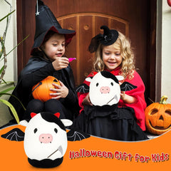 Bekrgwiy Cow Stuffed Animal,8 in Halloween Cow Plush Pillow,Ghost Plushie with Bat Wings,Ghost Stuffed Animal Plushie,Halloween Decorations Party Favors Trick or Treat Gifts for Kids