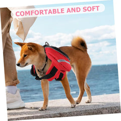 SUPVOX Pet Dog Backpack for Travel and Hiking Breathable Outdoor Rucksack Leash Hook and Safety Band Portable Xs Dog Saddlebag Red