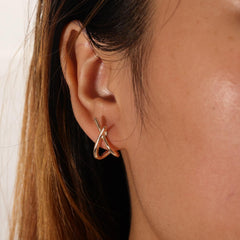 1 Pair Simple Geometric Cross Earrings Fashion Alloy Stud Earring for Women