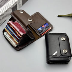 Mens Blocking Wallets Zipper Leather Wallet for Men Bifold Card Holder08（black）