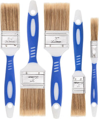 Bates- Paint Brushes for Walls, 0.5", 1", 1.5" & 2", 5 Pack, Synthetic Bristle, Shatterproof Handle, Stain Brush, Furniture Paint Brush, Wall Paint Brushes for Painting Walls, Painting Brush