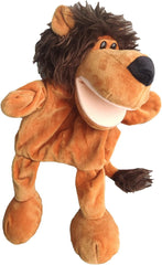 2PC Hand Puppet Realistic Plush Animal Hand Puppet Children's Animal Glove Toy Little Finger Mini puppetshark Toys (Rhino+Lion)