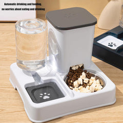 Dog Double Bowl Feeder Automatic Cats Food Container and Water Dispenser for Cats Dog Daily Feeding Watering Supply