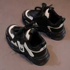 Chunky Sneakers for Girls Fashion Lace-up Comfortable Breathable Casual Walking Shoes for Outdoor Athletic Sport