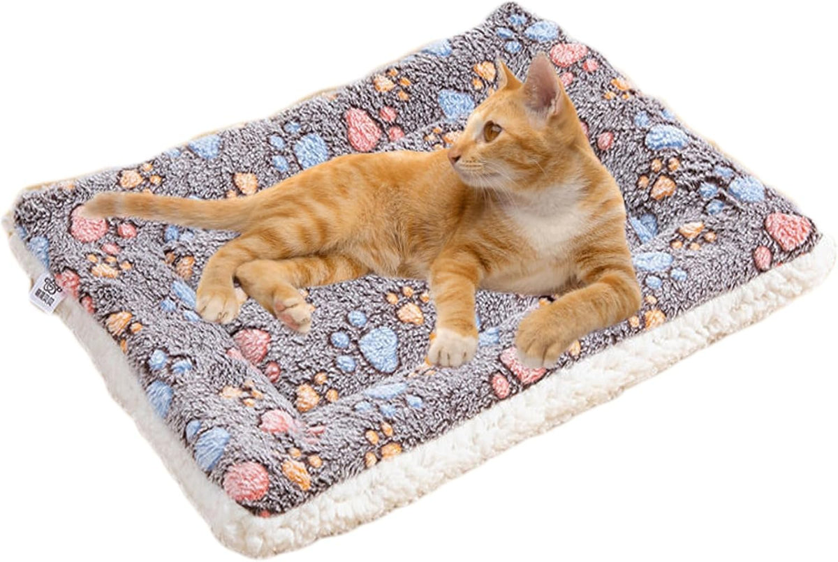 Dog Mat Pet Bed Flannel Soft Cat Sleeping Blanket Puppy Sleep Mat for Small Large Dogs(Dark Coffee,40 * 30cm)