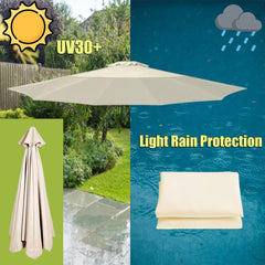 6.5ft 7.5ft 8.2ft 8.9ft 9.8ft 11.5ft Patio Umbrella Replacement Canopy UV Protection Waterproof Replacement Canopy Cover for Garden Outdoor Lawn 6/8 Ribs