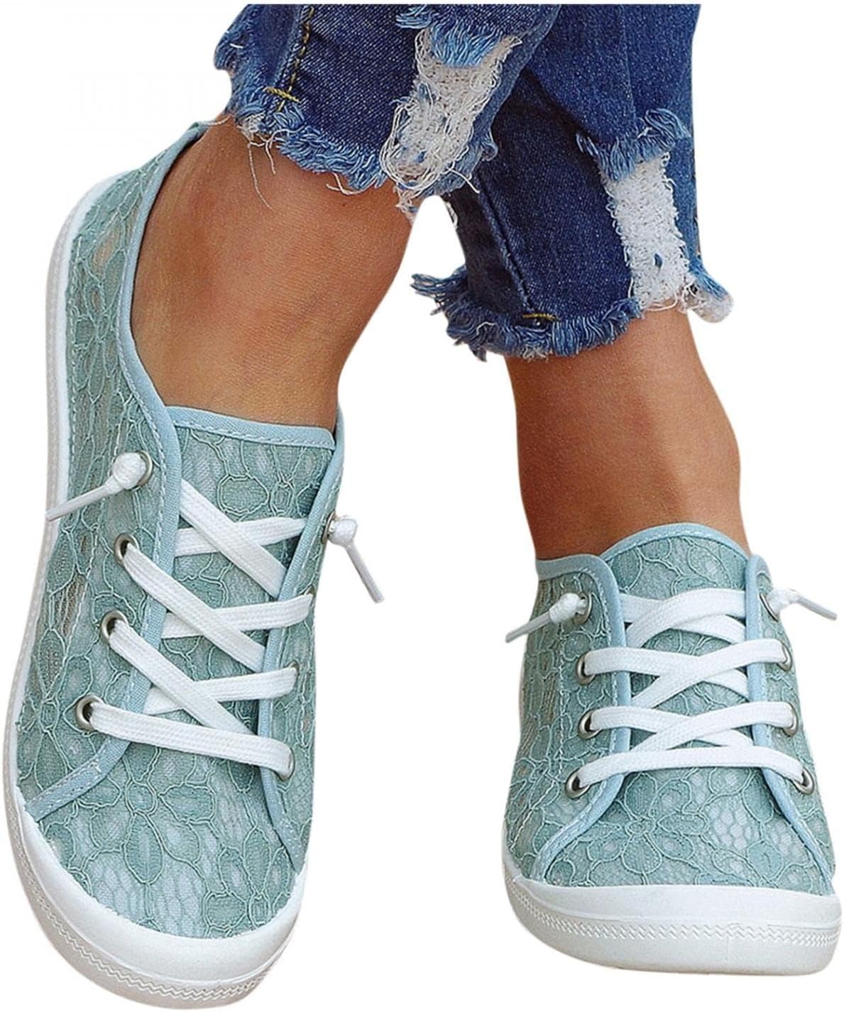 Casual Canvas Shoes Sneakers for Women, Lace up Canvas Sneakers,Lace Up Fashion Comfortable Walking Shoes,Slip On Non Slip Shoes Lace Up Canvas Low Top Shoes