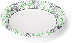 Glad Round Disposable Paper Plates, Whimsical Florals Pattern - Strong, Sturdy, Soak Proof, and Microwavable Decorative Plates for Dinner and Everyday Use, 8.5 Inch, 12 Count