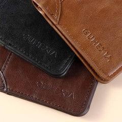 2 Fold Wallets Credit Card Case Simple Soft Anti-theft Cash Bag ID Badge Holder Men's Short Wallet Outdoor