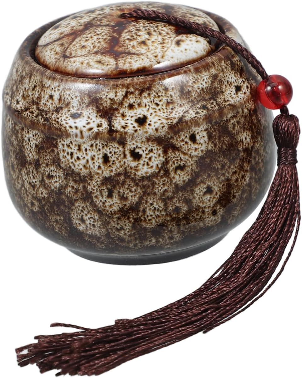 HANABASS Small Ceramic Cremation Urn for Human Ashes and Pets Elegant Red Keepsake Memorial Box for Dogs and Cats and Easy to Clean for Home Display