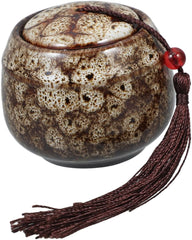 HANABASS Small Ceramic Cremation Urn for Human Ashes and Pets Elegant Red Keepsake Memorial Box for Dogs and Cats and Easy to Clean for Home Display