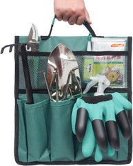 Garden Tool Bag with Mesh Bag Large Capacity Multifunction Garden Hand Tool Storage Bag Organizer Bag Tool Storage Bag for Gardening Planting