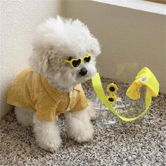 Decorative Play 2PC Love Dog Shape Pet Mini Sunglasses Cute Pet Cat Grooming Decoration Supplies(Yellow)