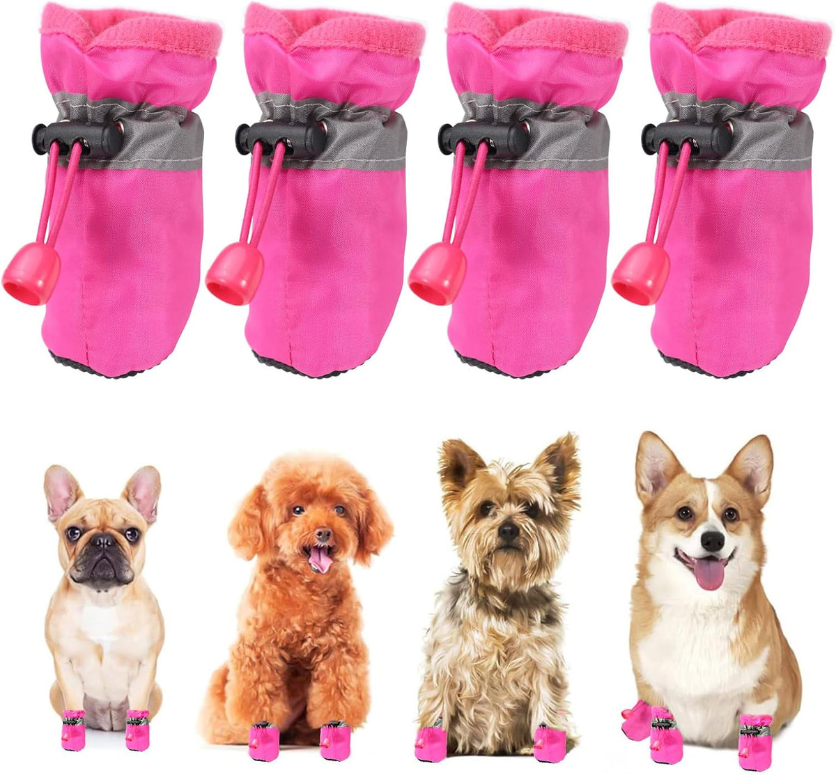 Dog Shoes for Small Dogs, Anti-Slip Dog Booties and Paw Protectors, Dog Snow Boots for Small Medium Dogs (XS)