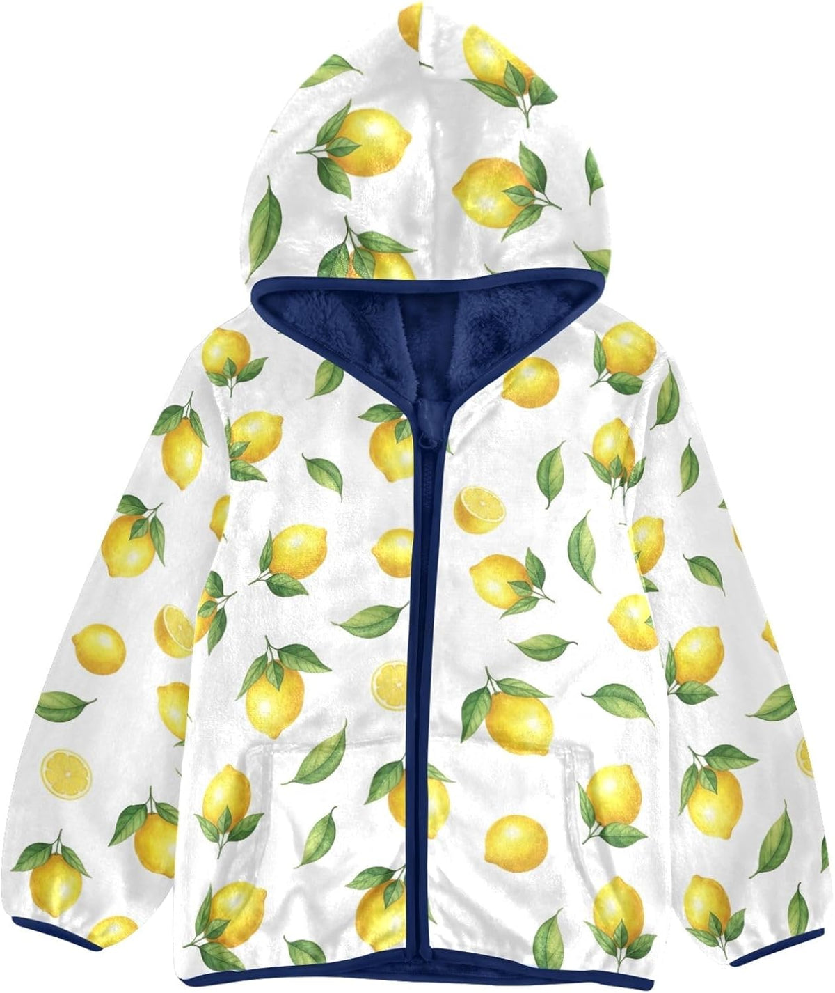CHIFIGNO Yellow Lemons White Boys Winter Jacket Soft Winter Jackets for Toddler 3T