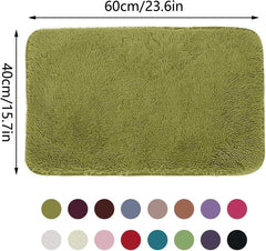 Bathroom Bath Rug Mat Super Soft Super Absorbent Chenille Bathroom Rug for Bathroom Non-Slip Plush Bath Carpet Quick Dry Machine Washable Easy to Clean for Kitchen