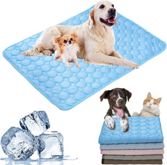 Washable Cooling Mat for Dogs, Ice Silk Cooling Dog Bed, Summer Pet Cooling Mat for Indoor & Outdoor, Durable Sofa Cooling Pad Blanket for Small Medium Large Dogs/Cats (Grey, XS/16 * 12 in)